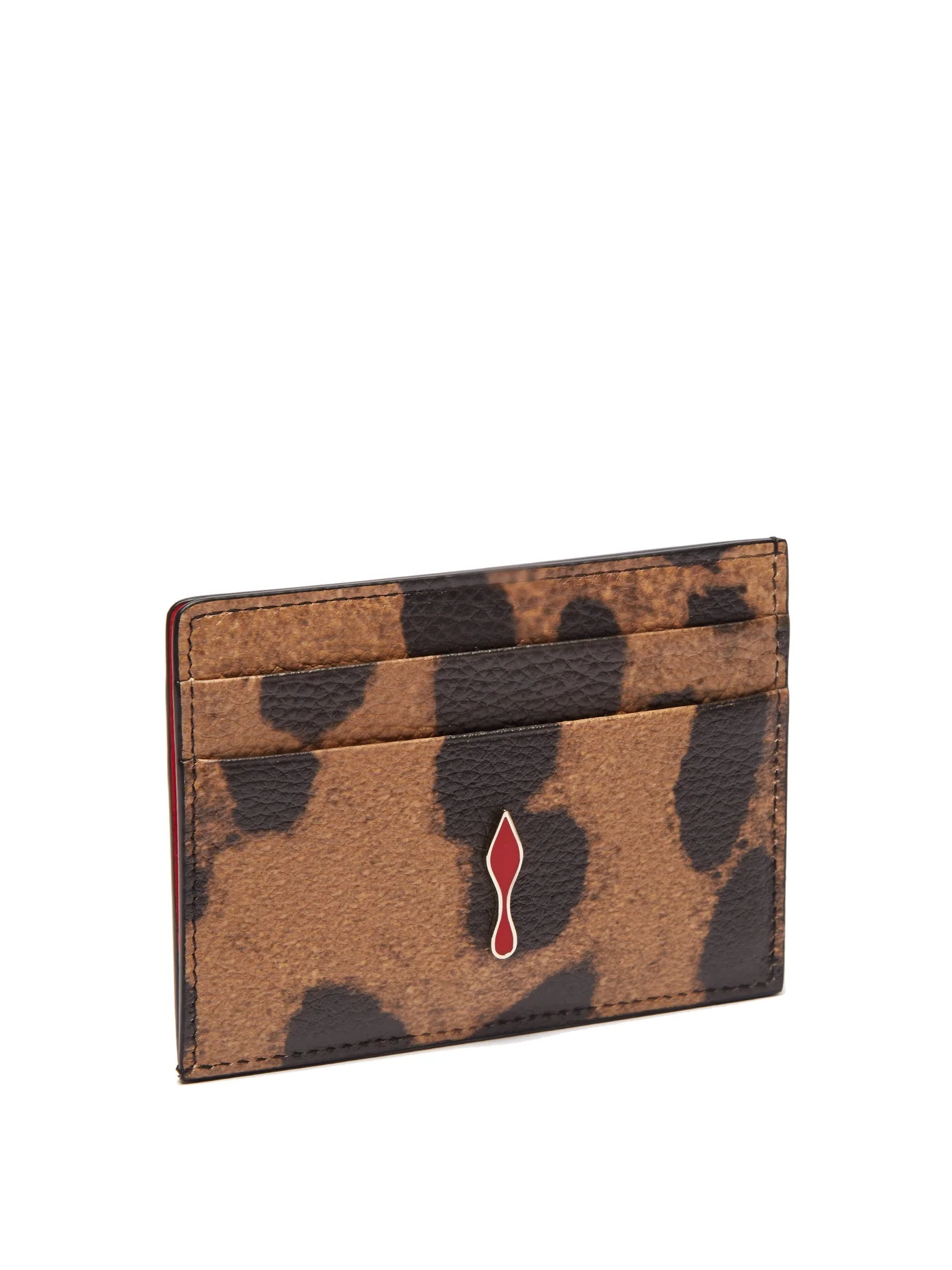 Kios leopard-print leather cardholder - 4