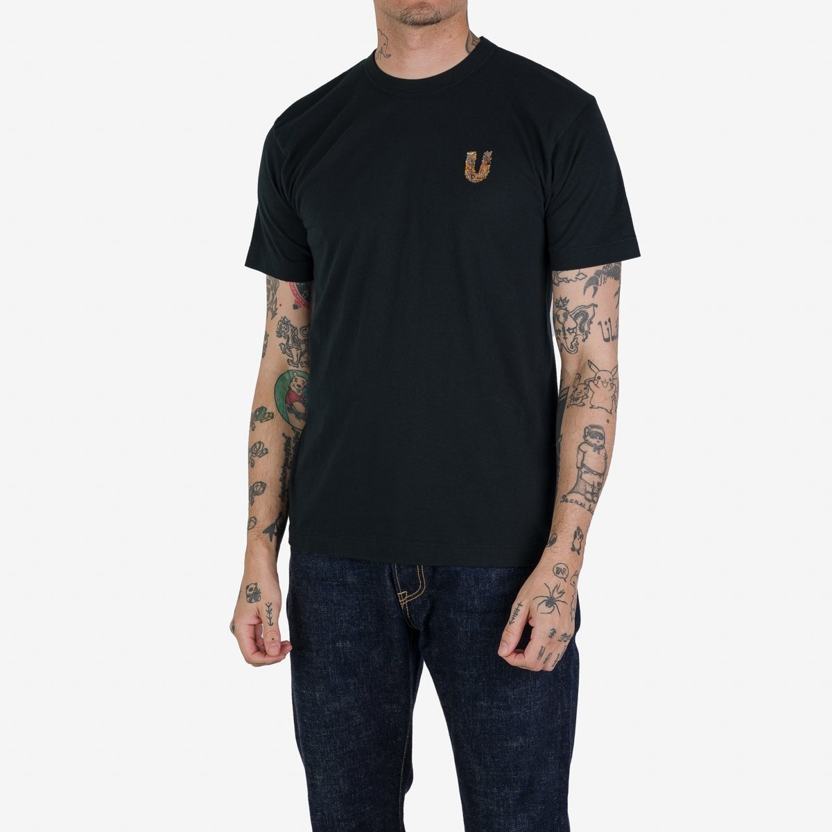 UTIL-ITO UTILITEES - 5.5oz Loopwheel Crew Neck T-Shirt - Black "Itokuzu" - 2