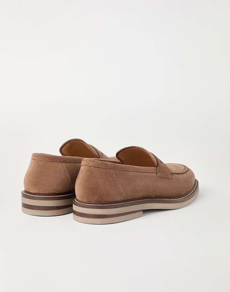 Brunello Cucinelli Suede penny loafers outlook