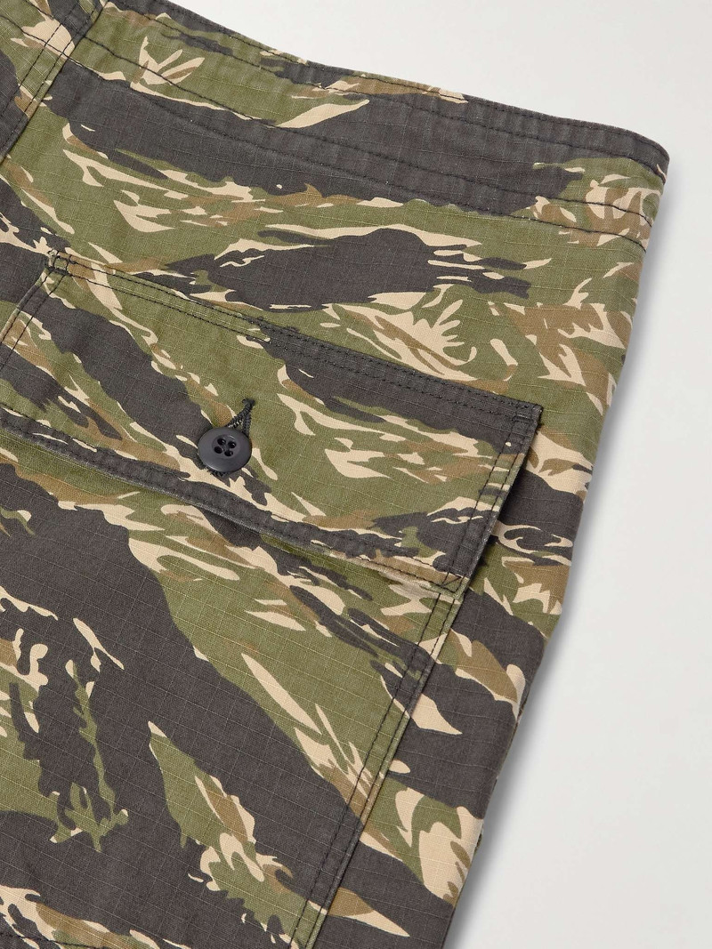 String Fatigue Straight-Leg Camouflage-Print Cotton-Ripstop Drawstring Trousers 5