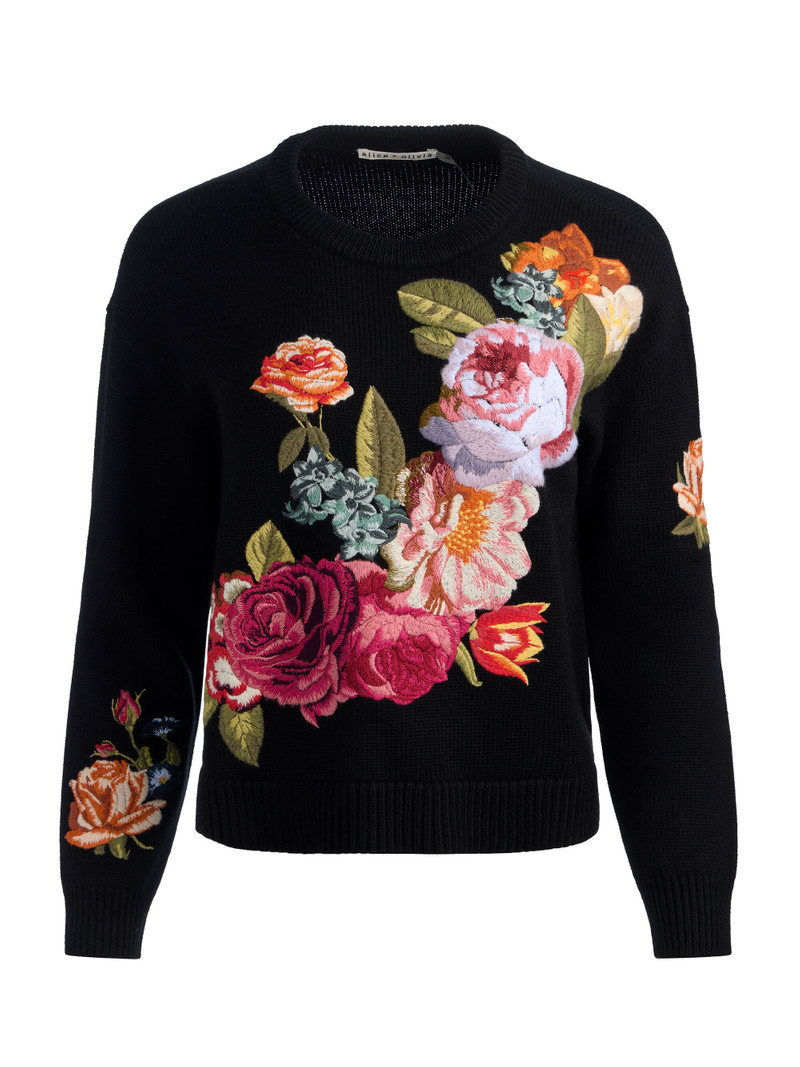 BELVA FLORAL JACQUARD CREWNECK 1