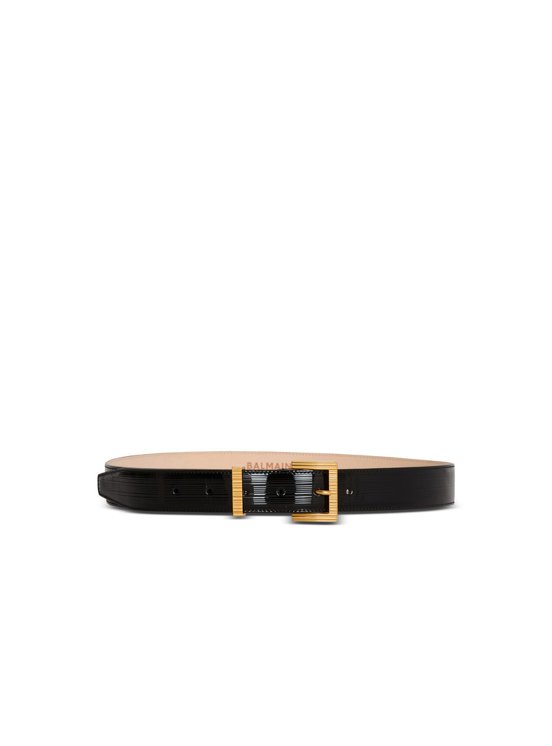 Perfume belt in striped patent leather - 1
