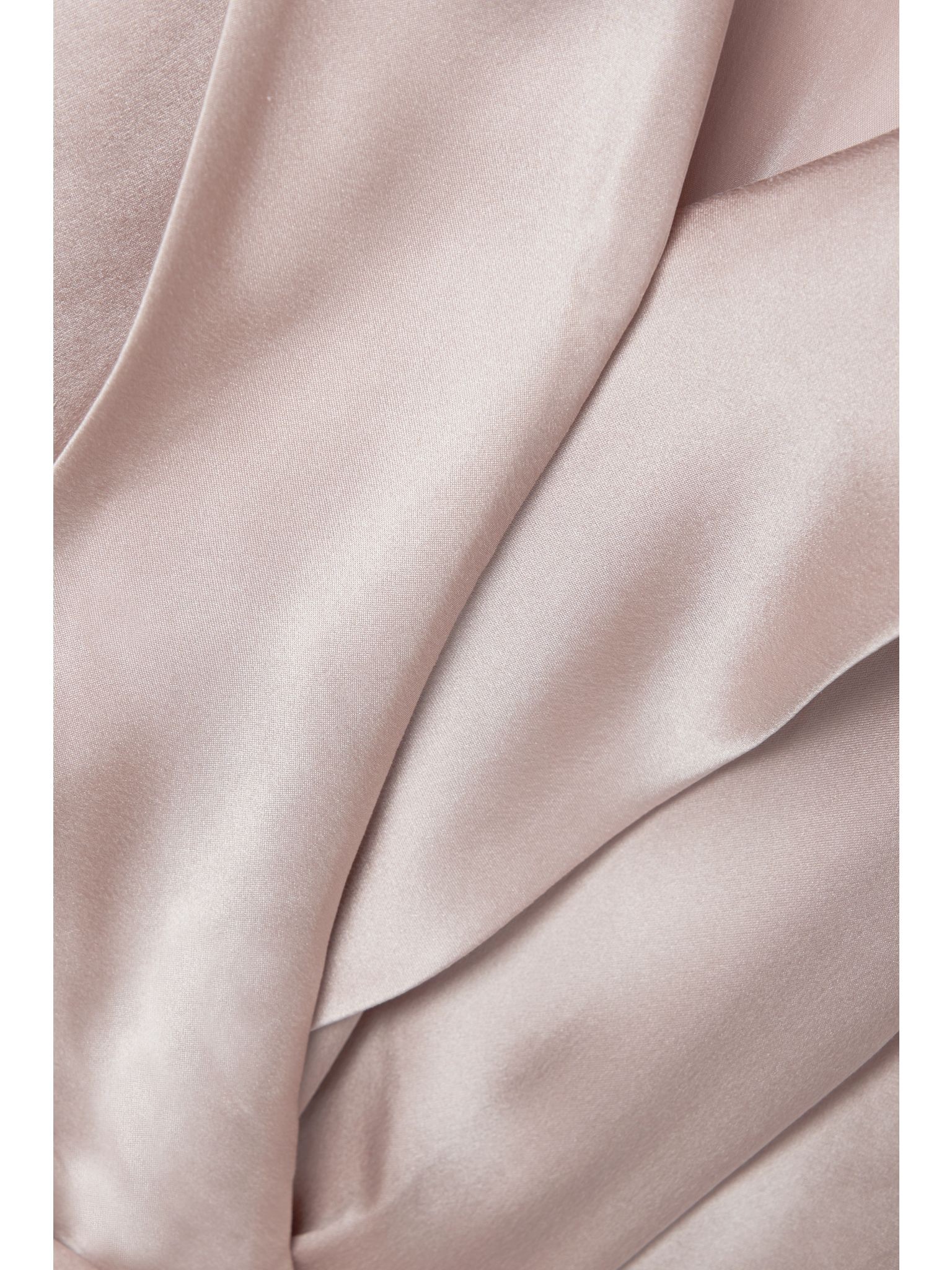 Ruffled silk-satin mini wrap dress Pink - 4