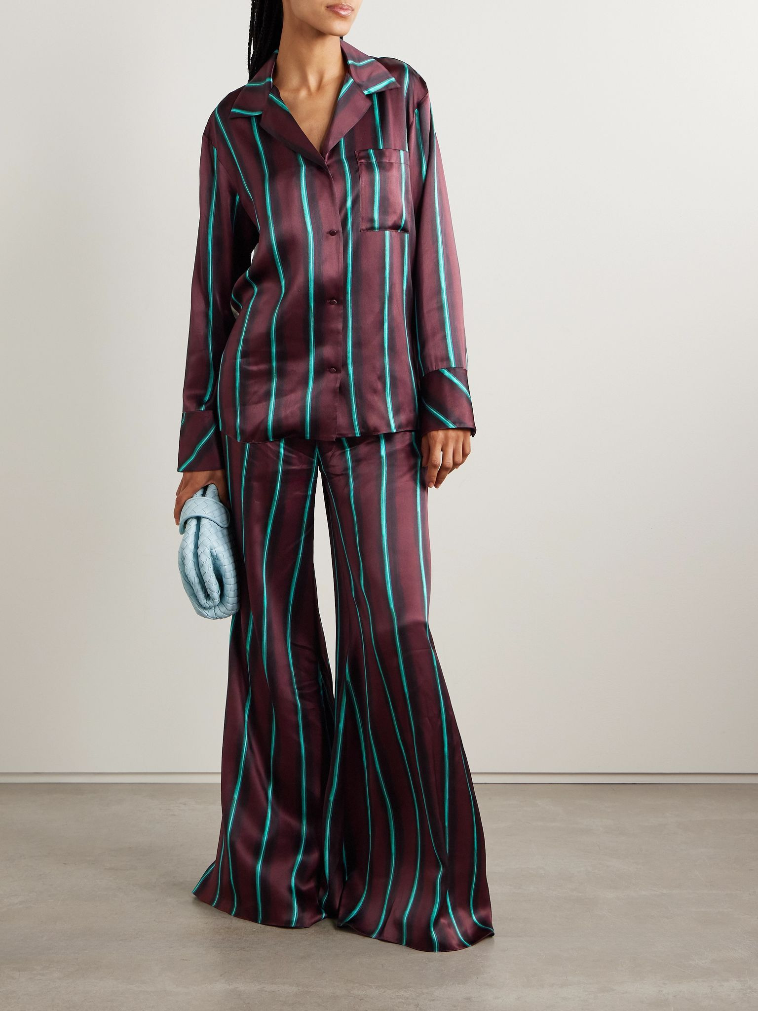 Arneau striped silk-satin wide-leg pants Multi - 2