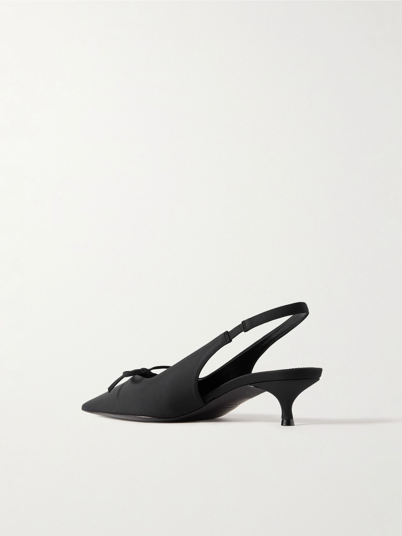 Knife bow-embellished twill slingback pumps Black - 3