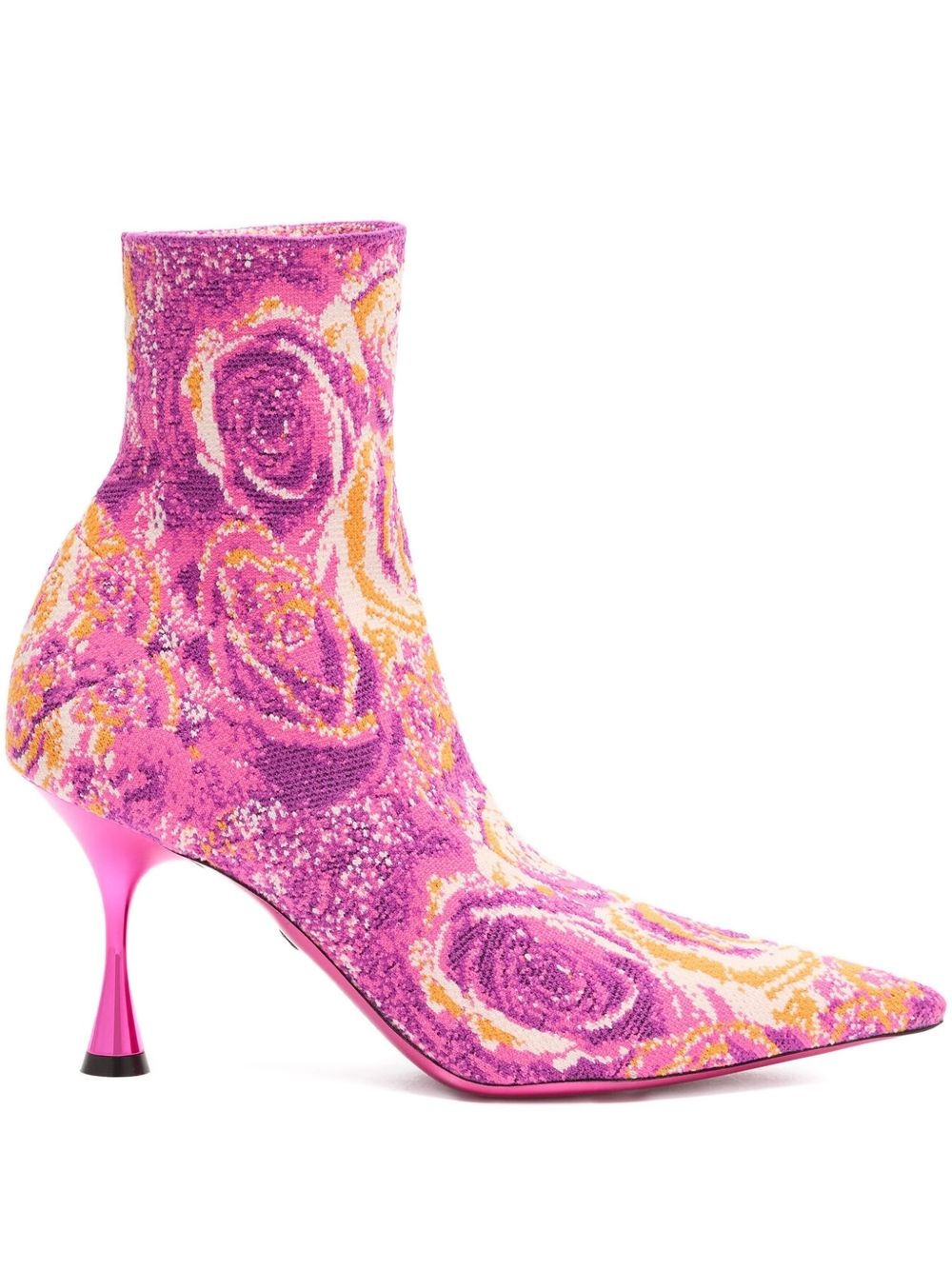 sparkling floral ankle boots - 1
