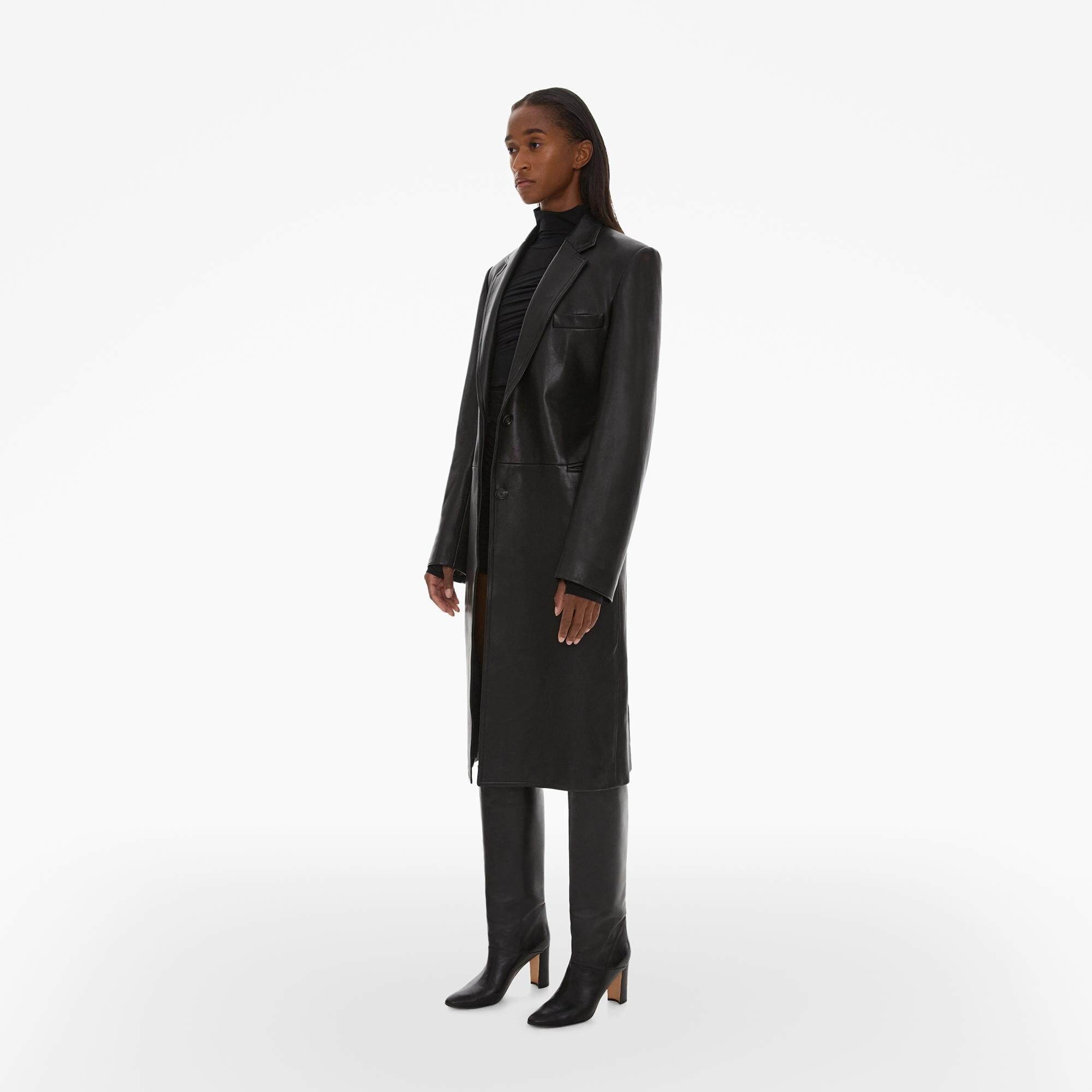 TAILORED LEATHER COAT - 5