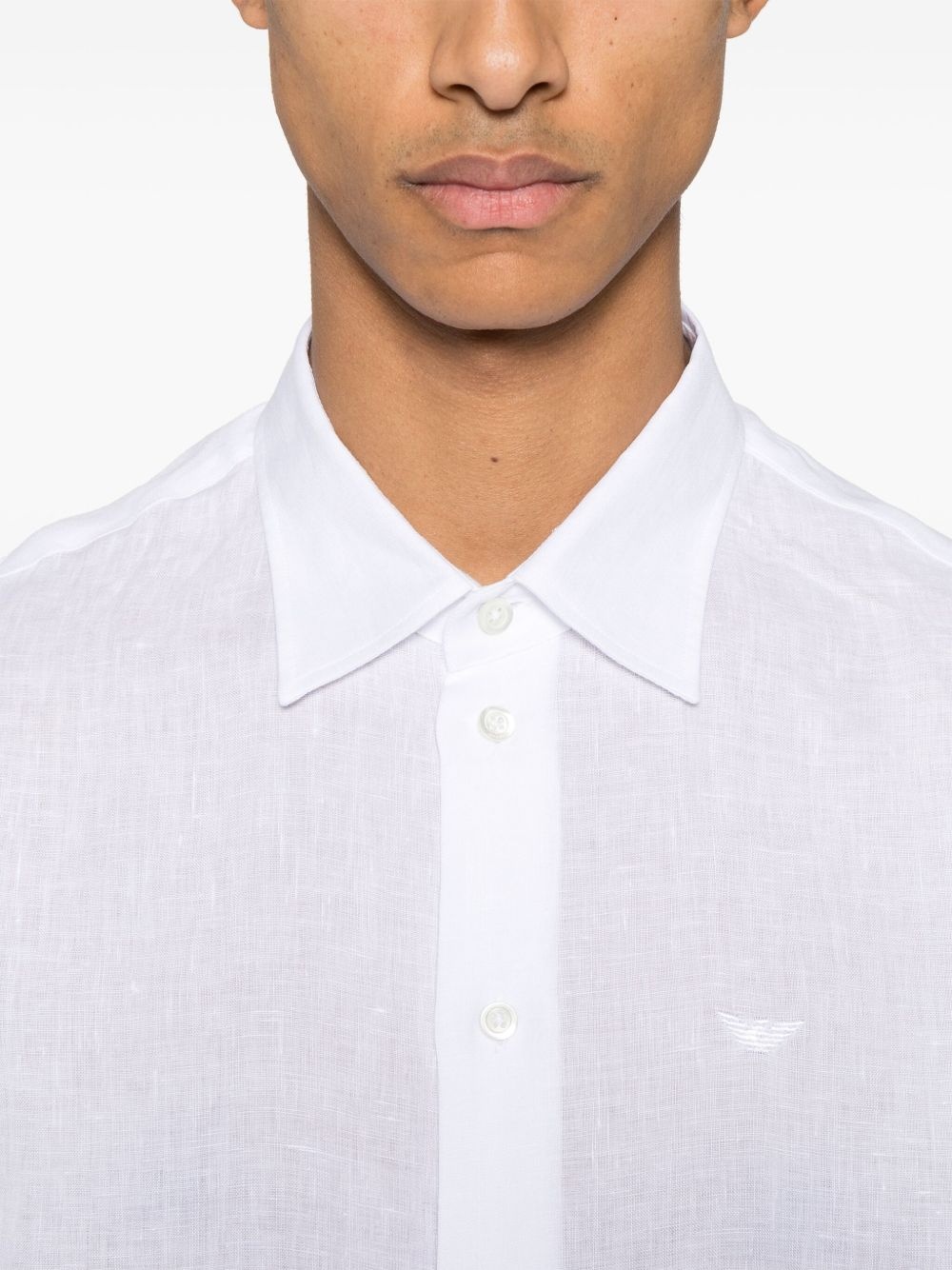 logo-embroidered shirt - 5