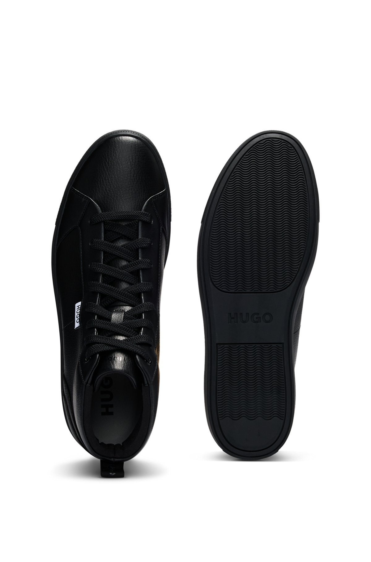 HIGH-TOP TRAINERS IN GRAINED FAUX LEATHER - 4
