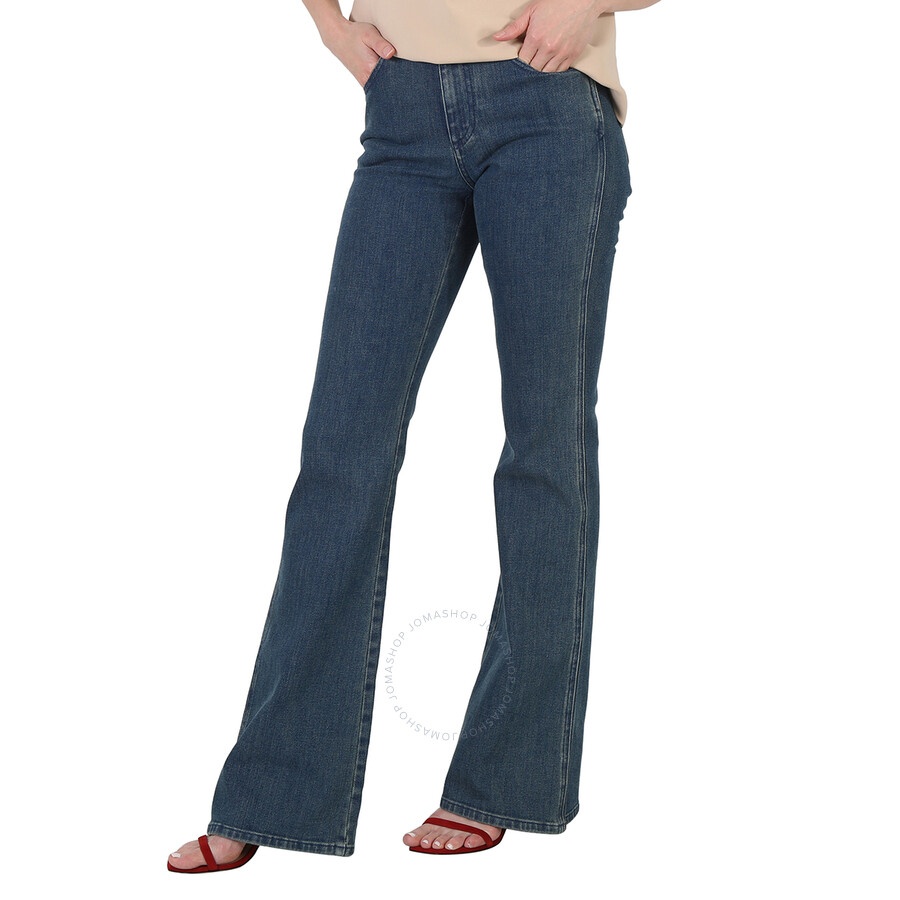 Chloe Ladies Dusky Blue Denim Flare Jeans - 5