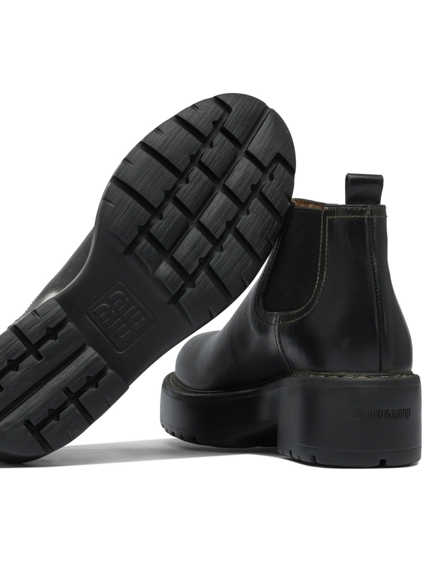 Miu Miu Chelsea Leather Ankle Boots - 5