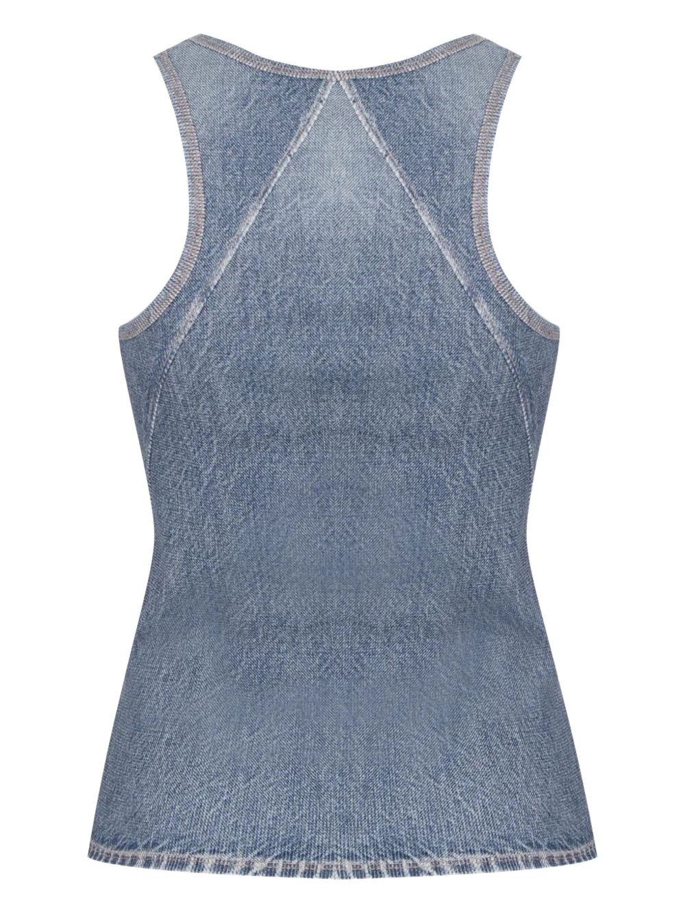 denim-effect racerback top - 2