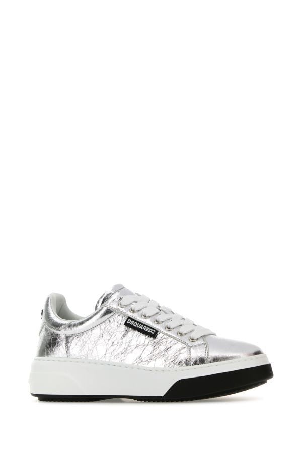 Dsquared Woman Silver Leather Bumper Sneakers - 2