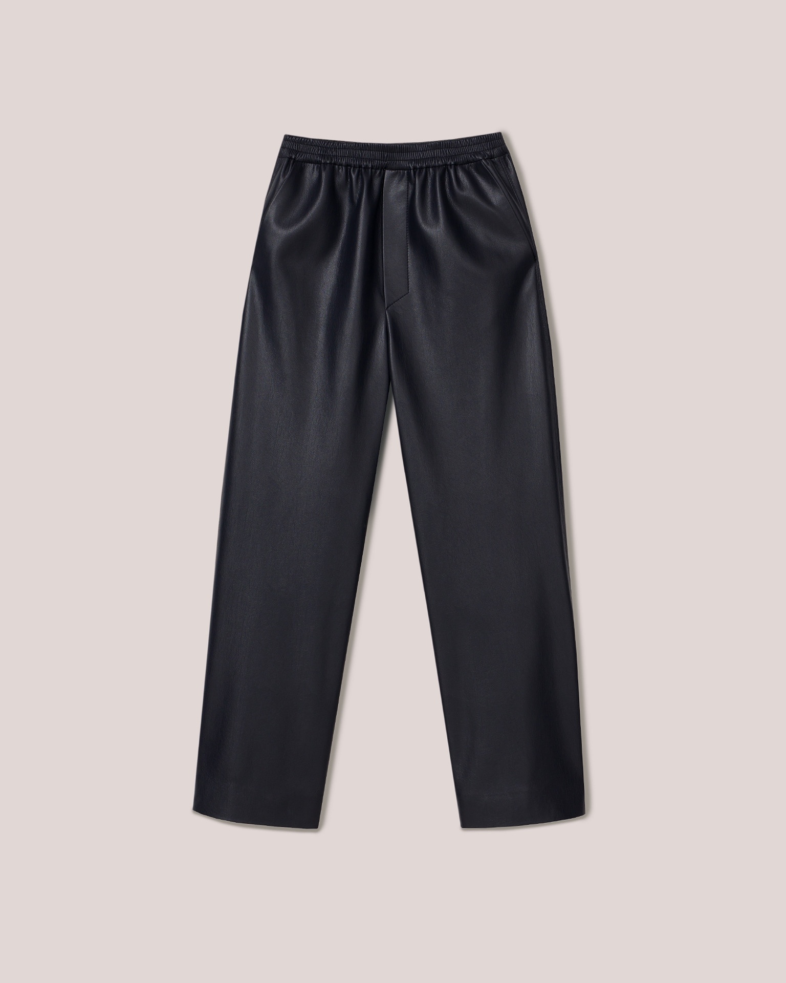 ODESSA - Vegan leather kick-flare pants - Navy - 1