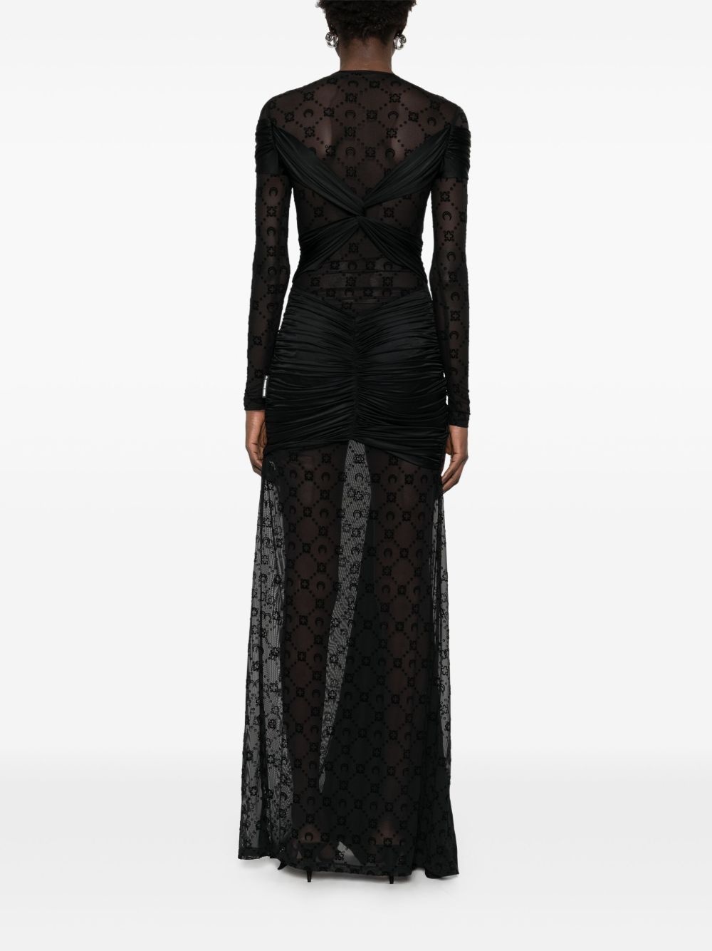 draped jersey maxi dress - 4