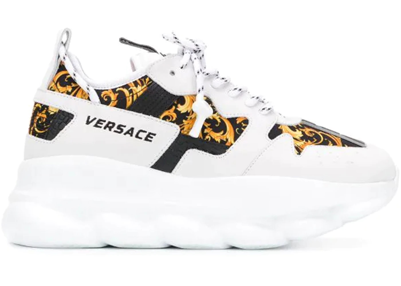 Versace Chain Reaction 2 Barocco Print White Black Yellow (Women's) - 1