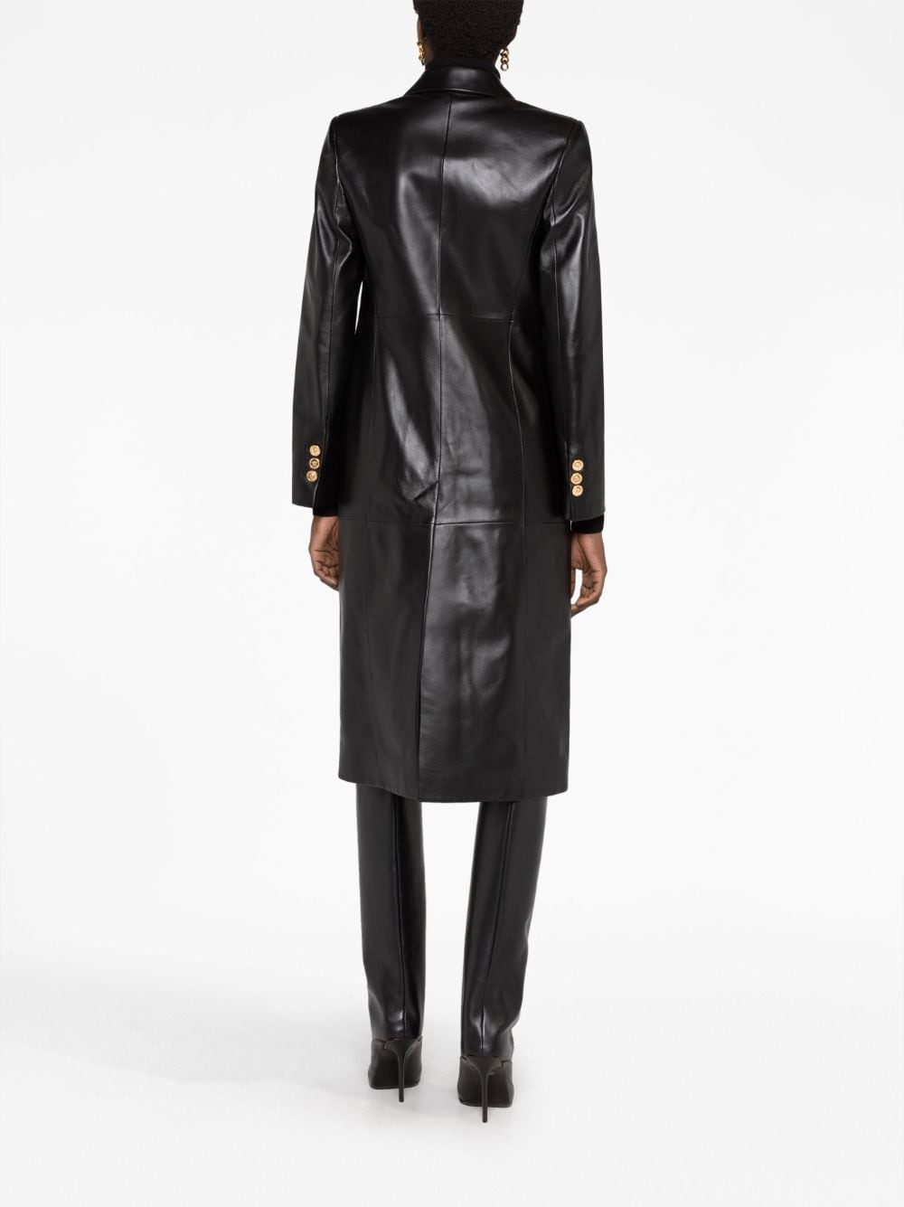 Medusa leather coat - 4