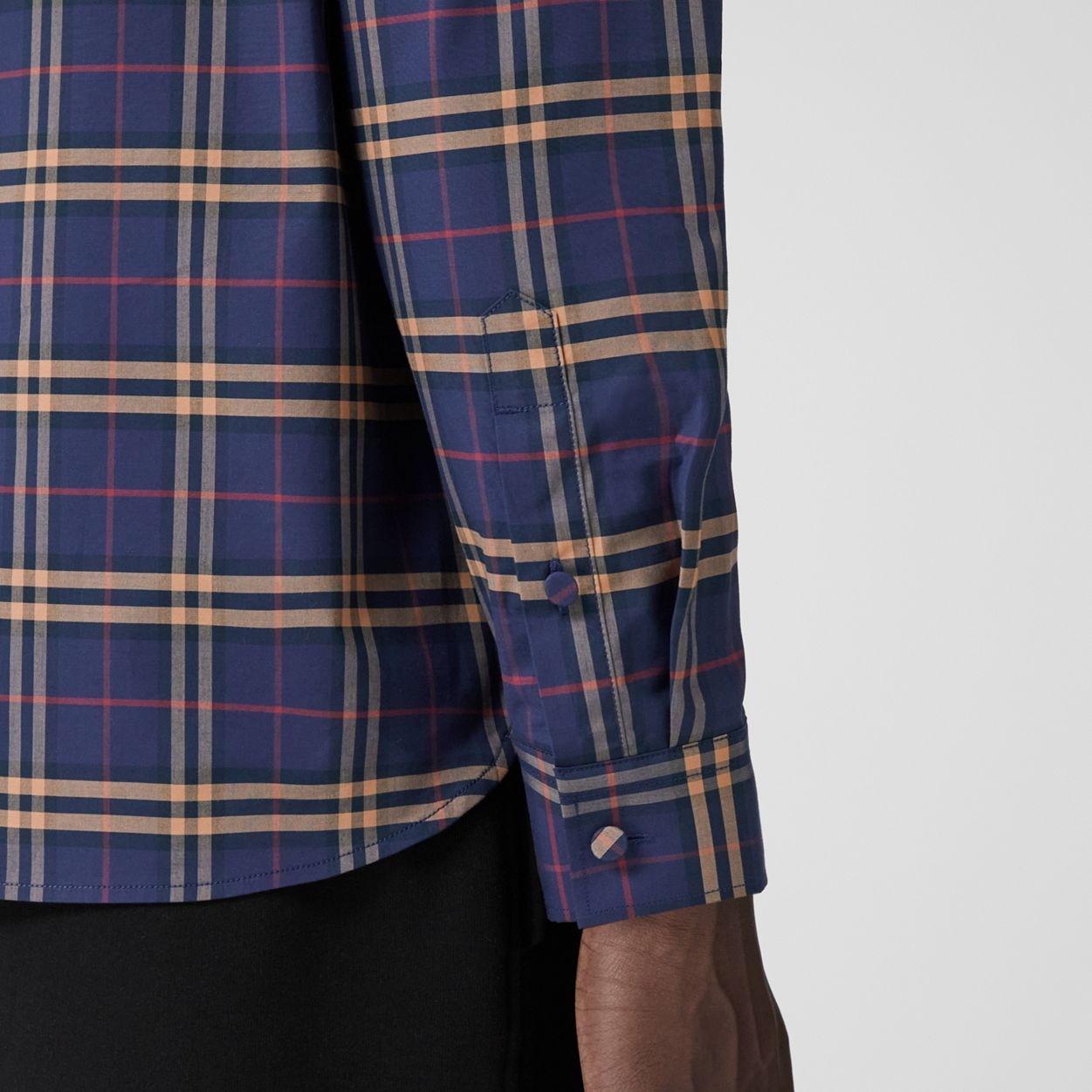 Slim Fit Check Stretch Cotton Shirt - 5