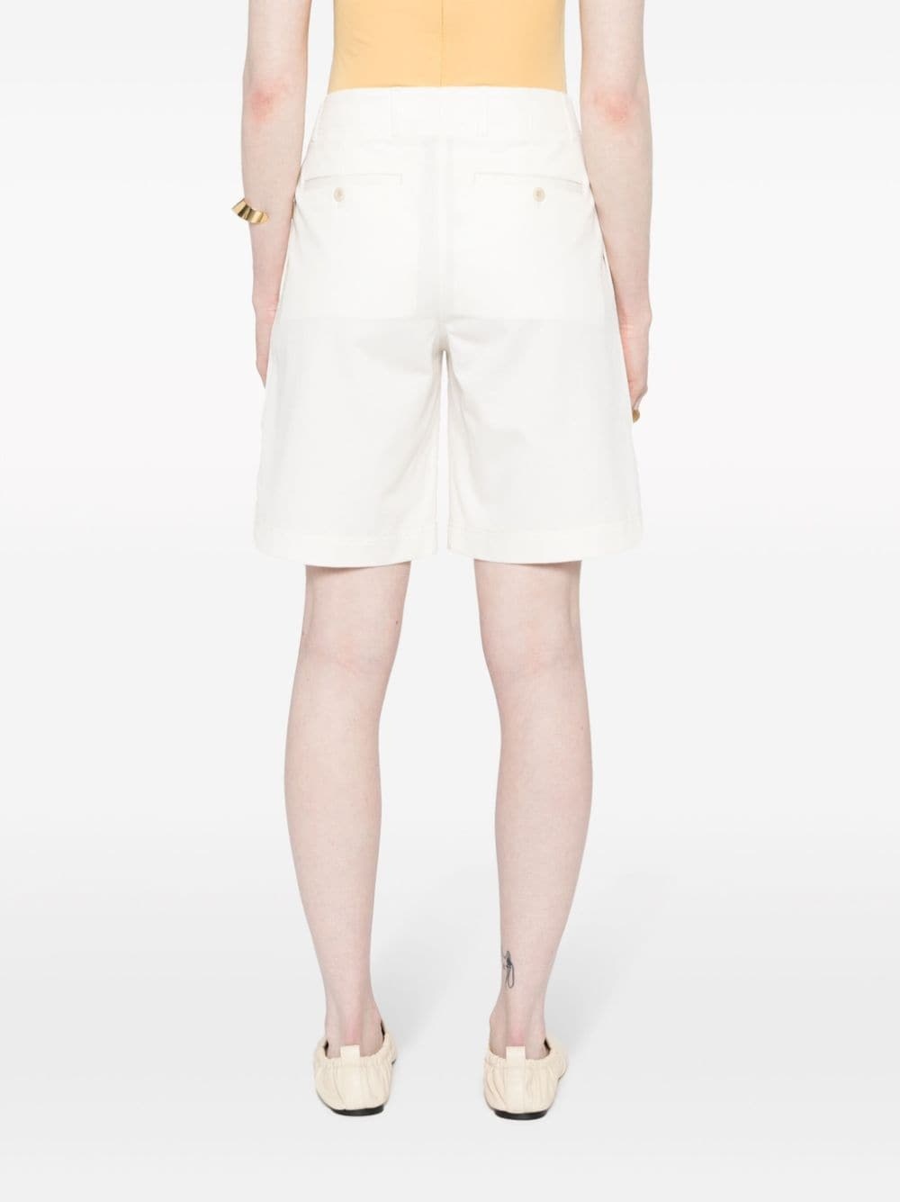 twill pleated shorts - 4