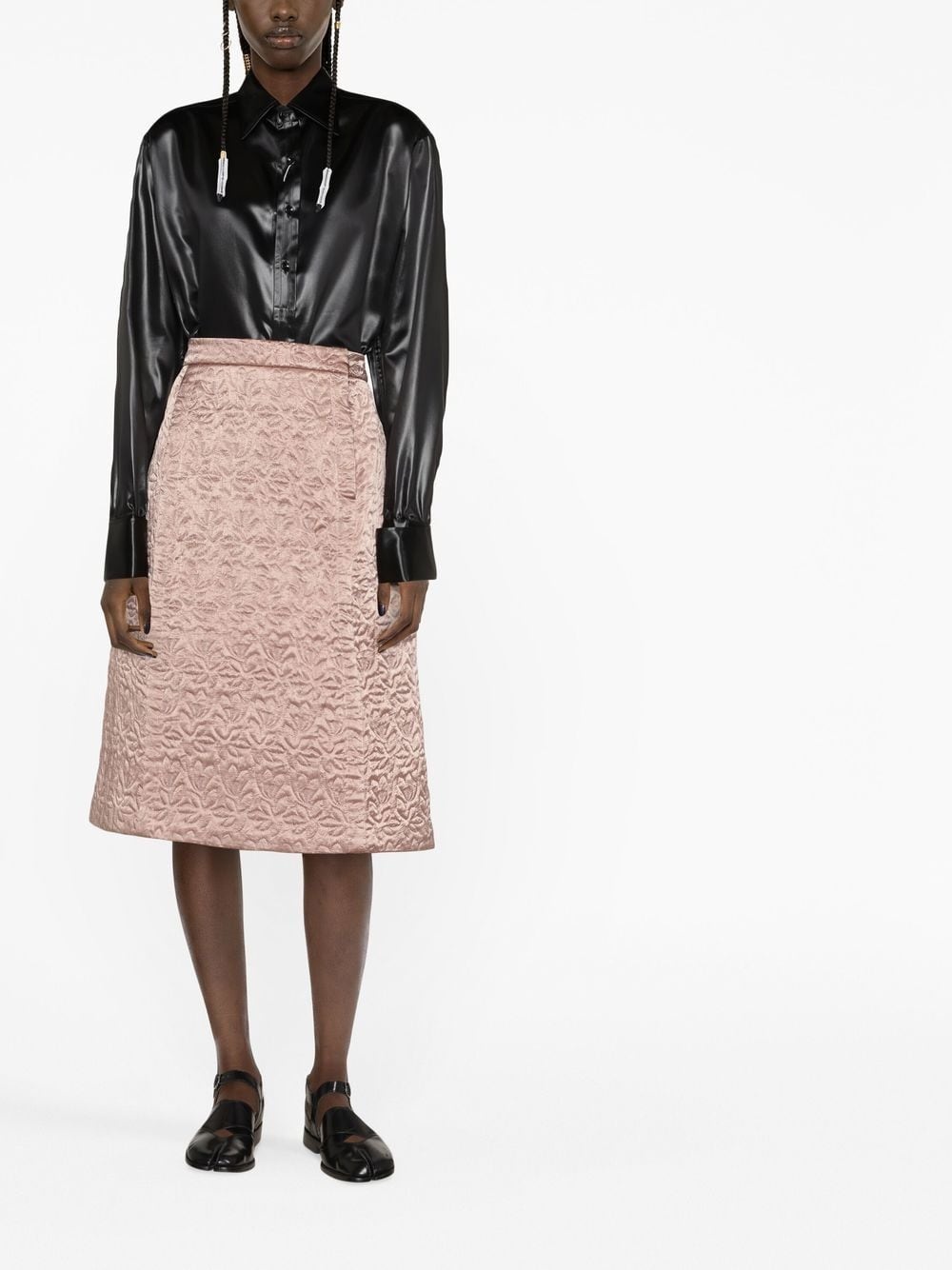 quilted satin skirt - 2