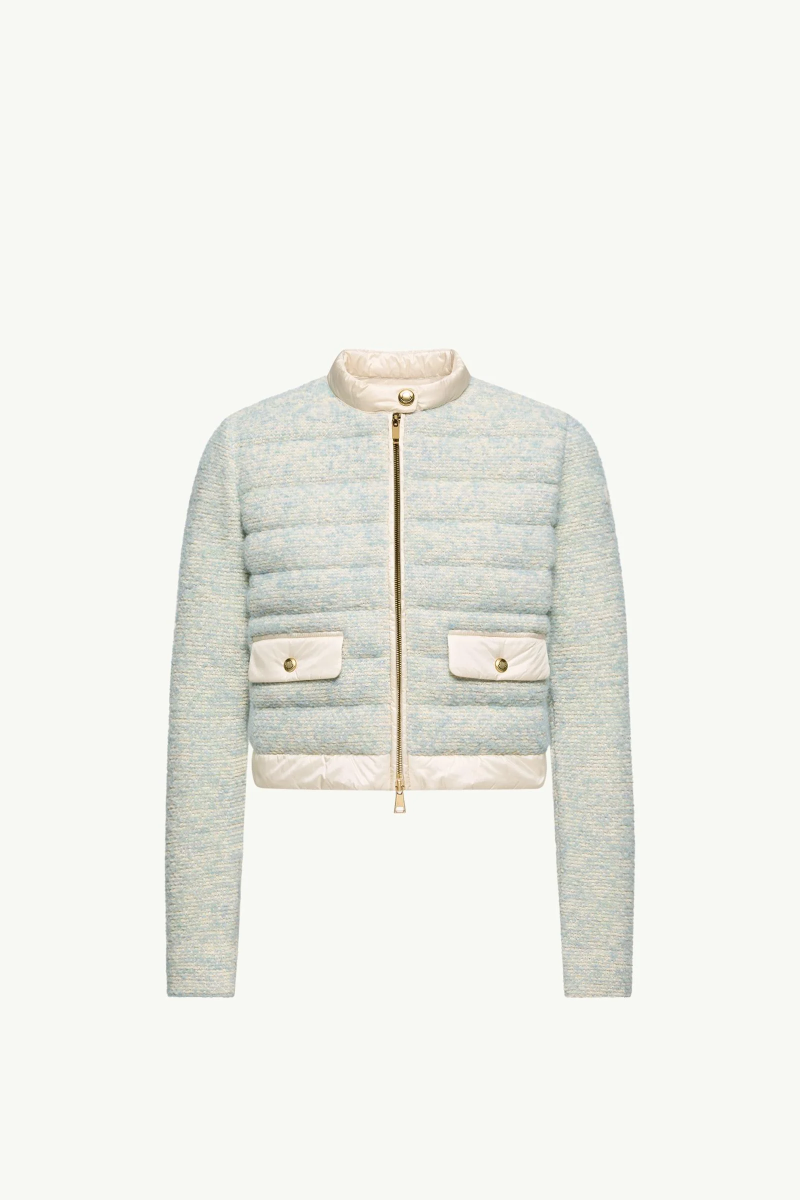 Wool & Alpaca Blend Padded Zip-Up Cardigan - 1