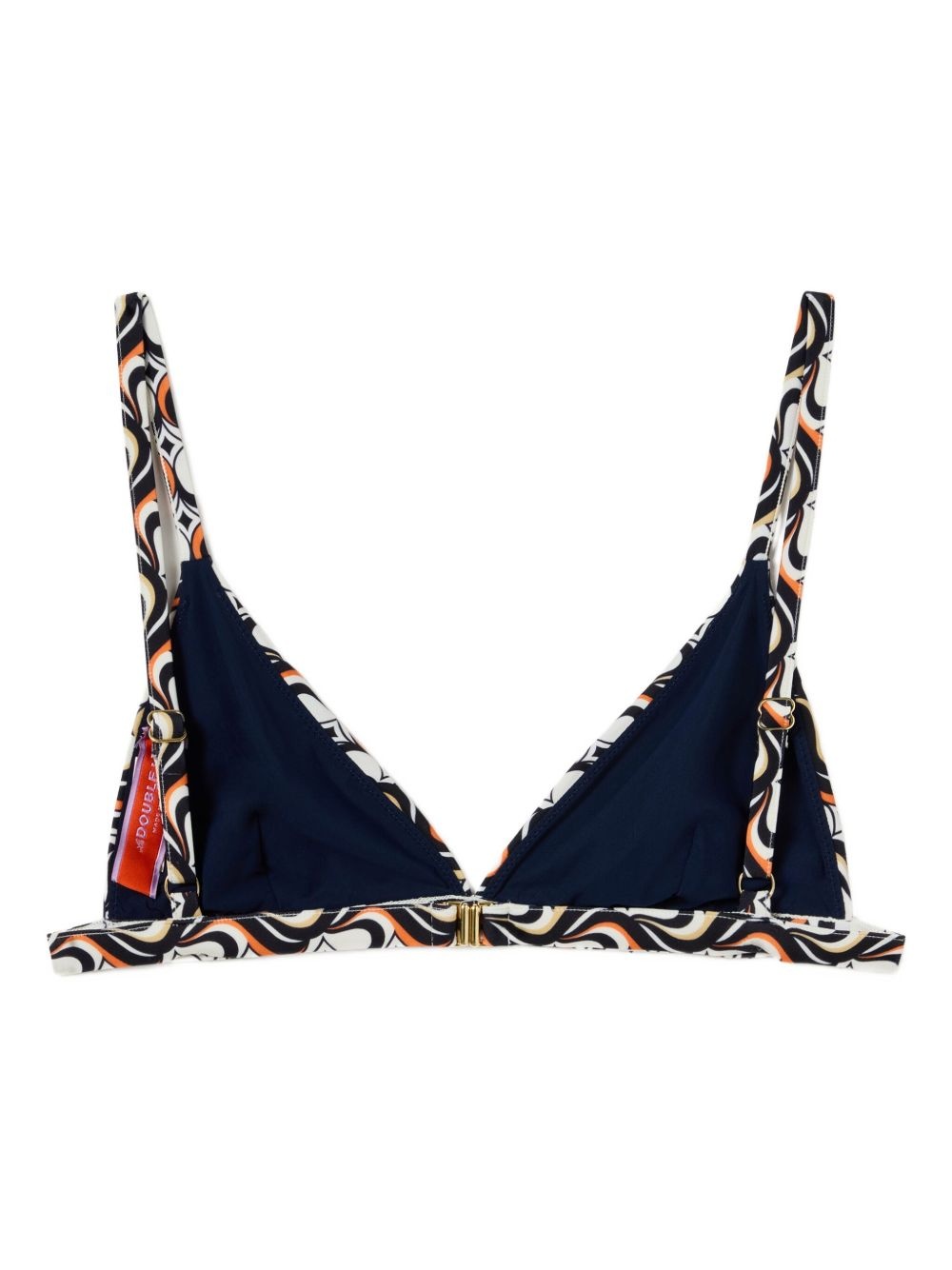 geometric-print triangle bikini top - 2