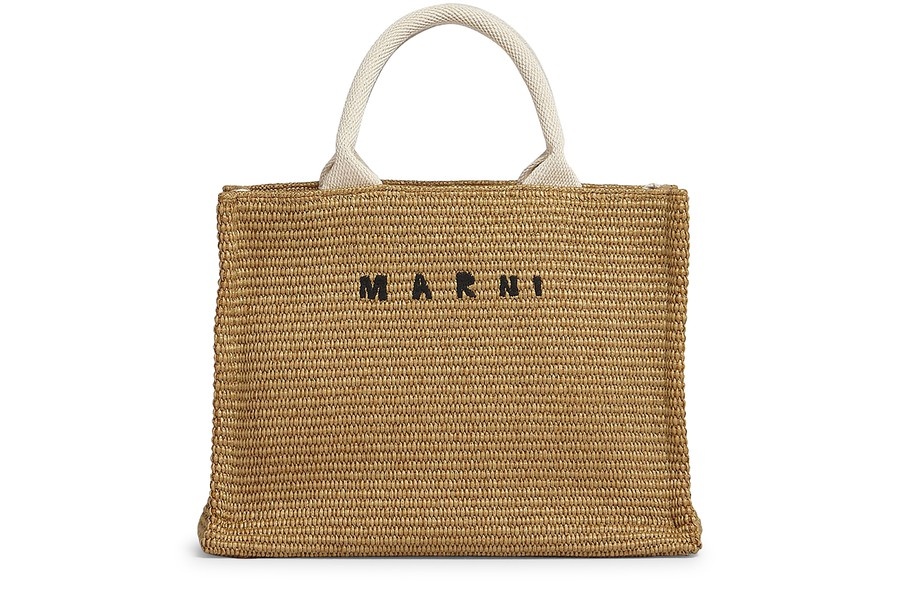 Raffia-Effect Small Tote Bag - 1