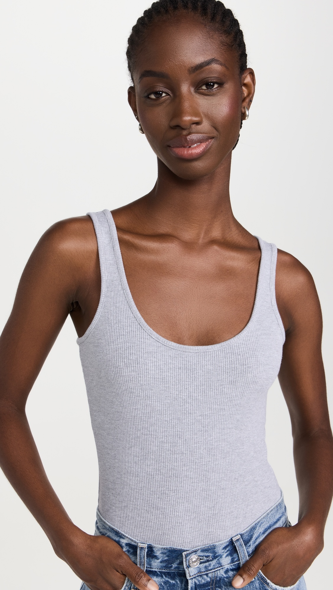 Nica Scoop Neck Tank Bodysuit - 1