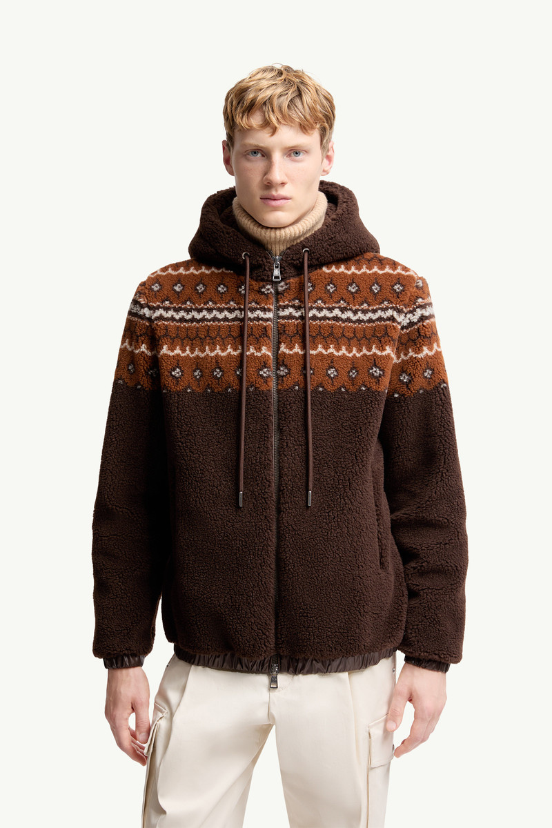 Geometric Jacquard Wool Blend Hoodie 3