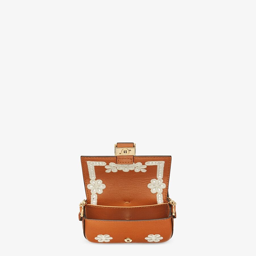 Brown nappa leather charm - 4