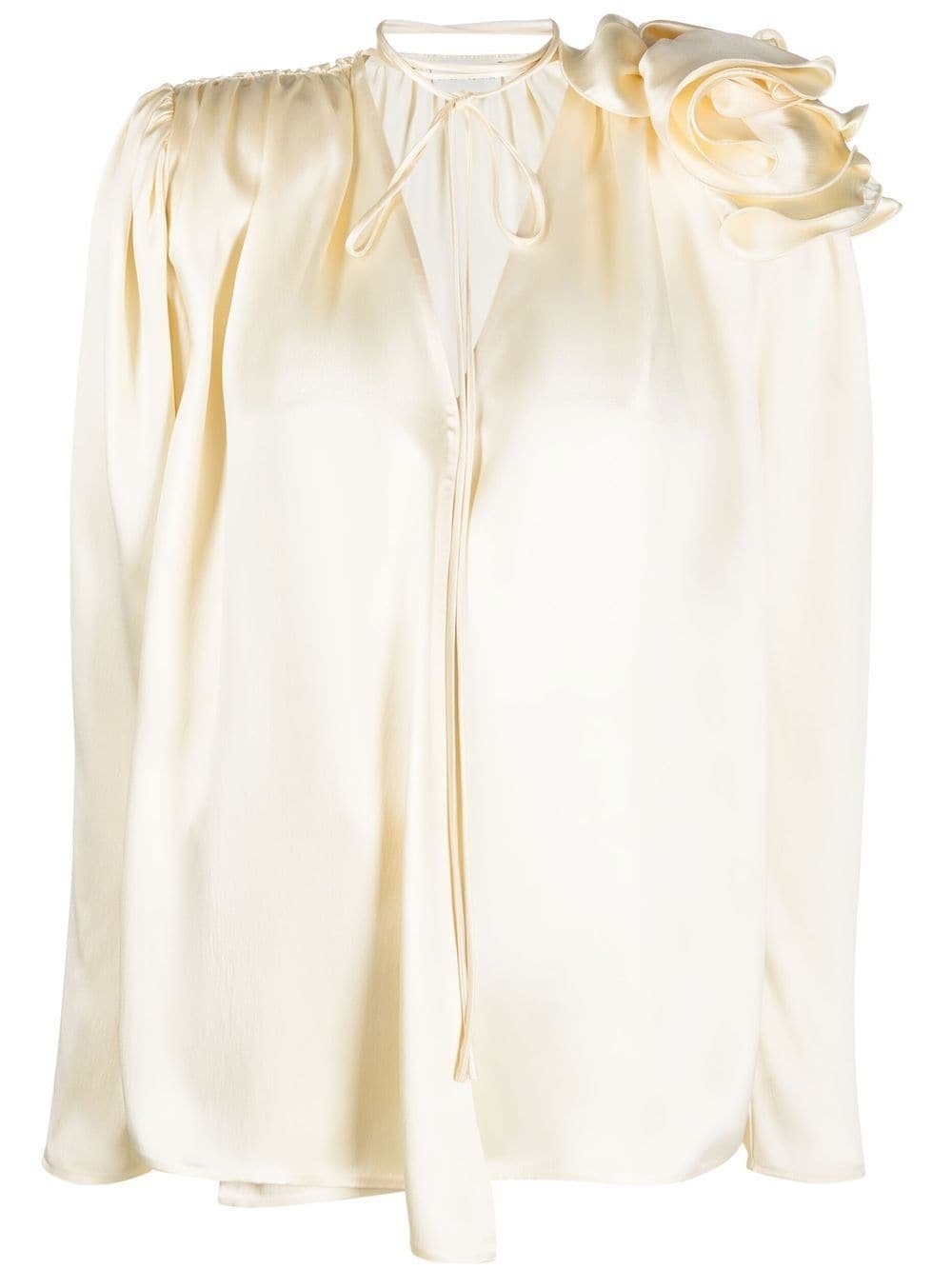 draped silk blouse - 1