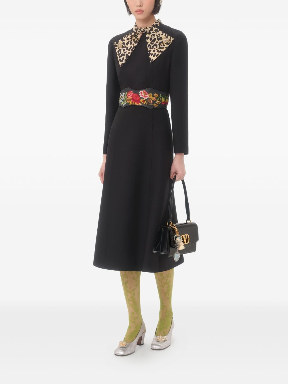 crepe midi dress - 7