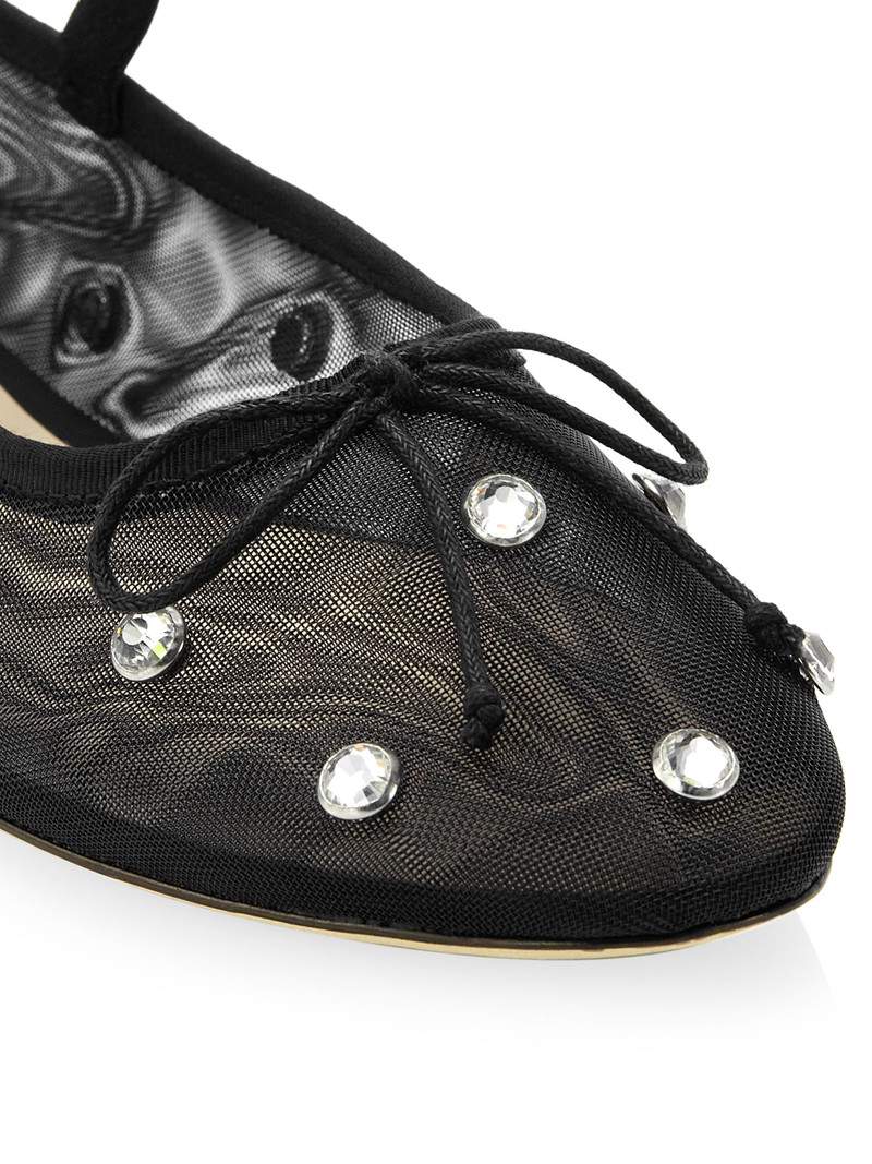 Women's Leonie Crystal Mesh Ballet Flats - Blackcrystal 6