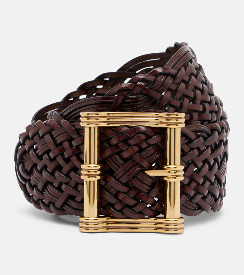 Woven leather belt 1
