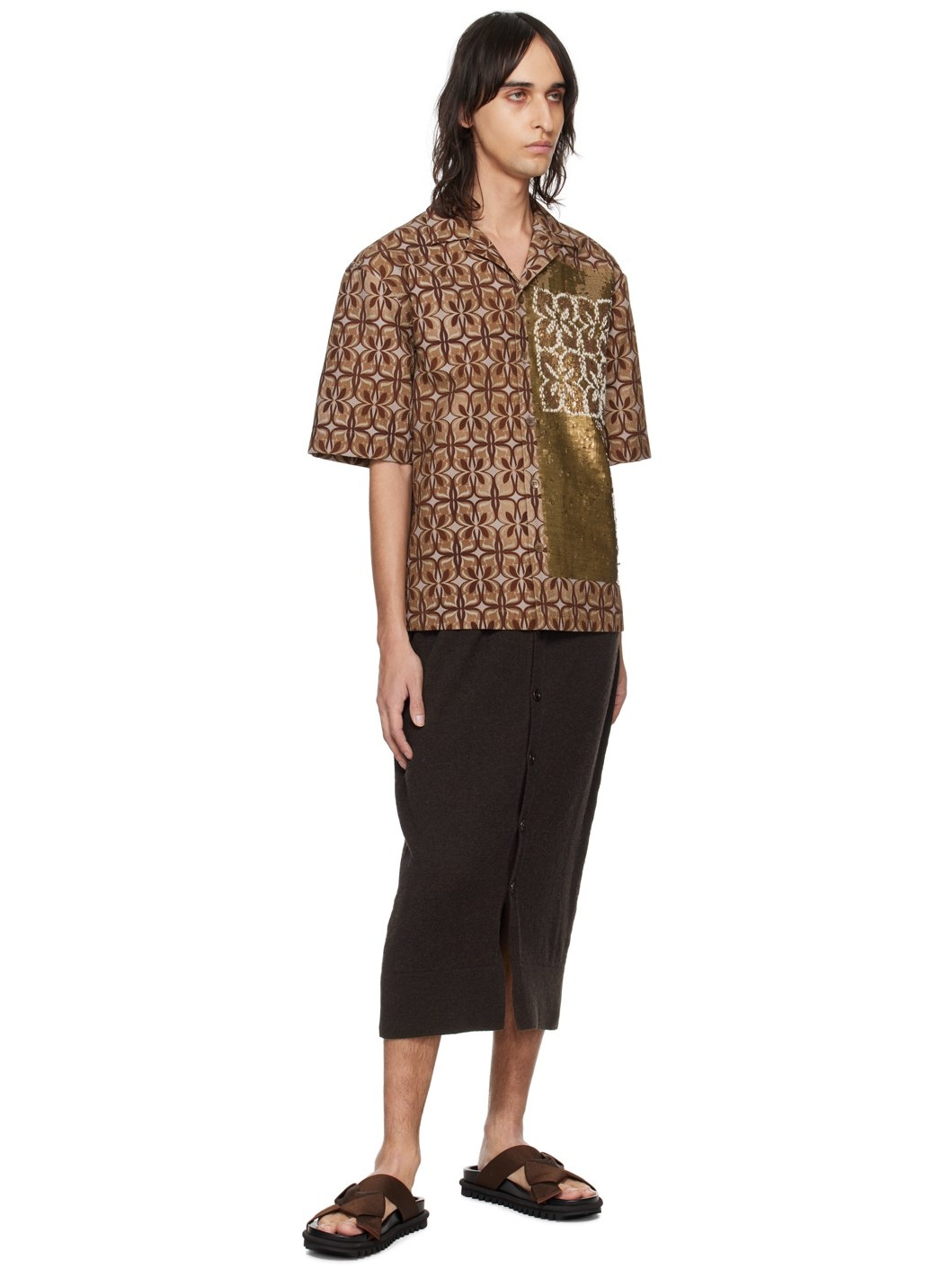 Brown Sequin Shirt - 4