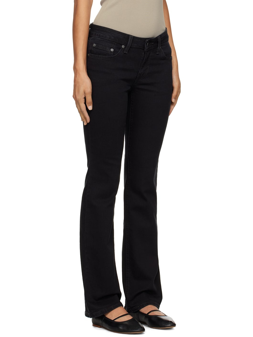 Black Superlow Bootcut Jeans - 2