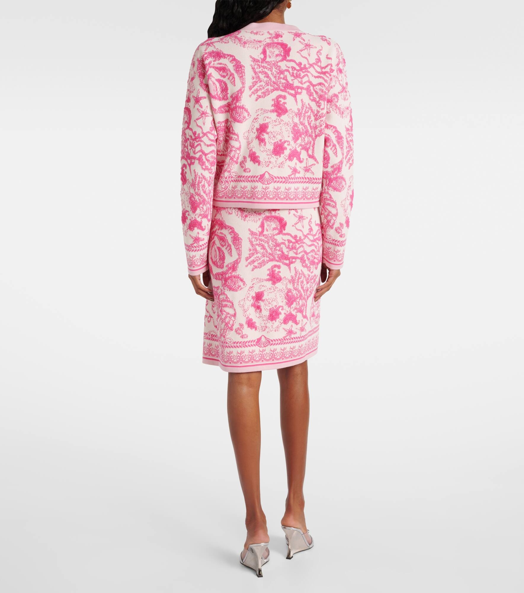 Underwater Barocco jacquard cardigan - 3