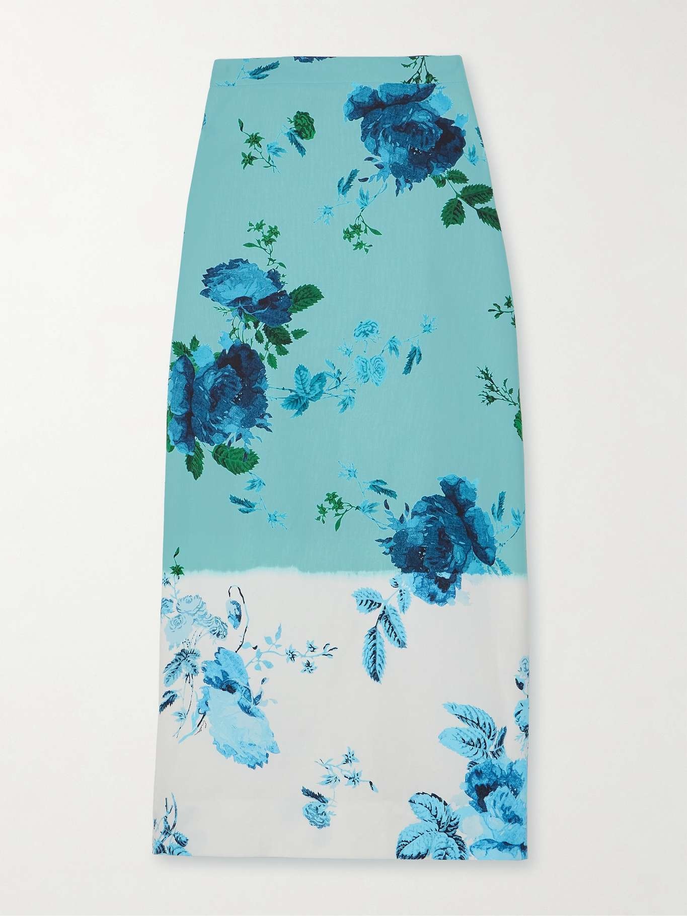 Floral-print cotton-twill midi skirt - 1