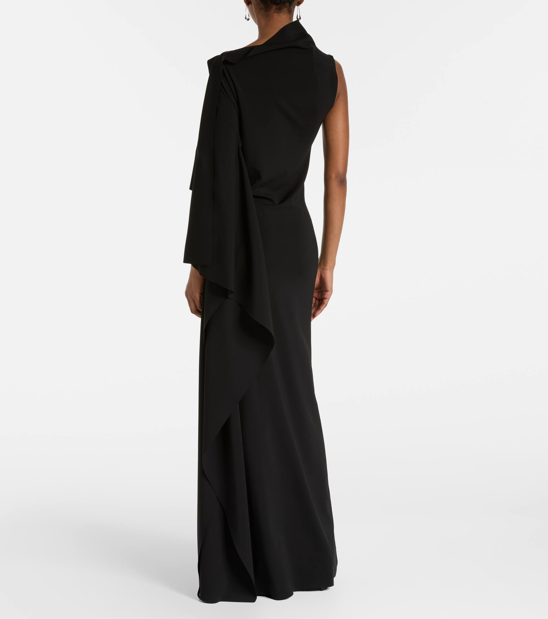 Draped asymmetric maxi dress - 3
