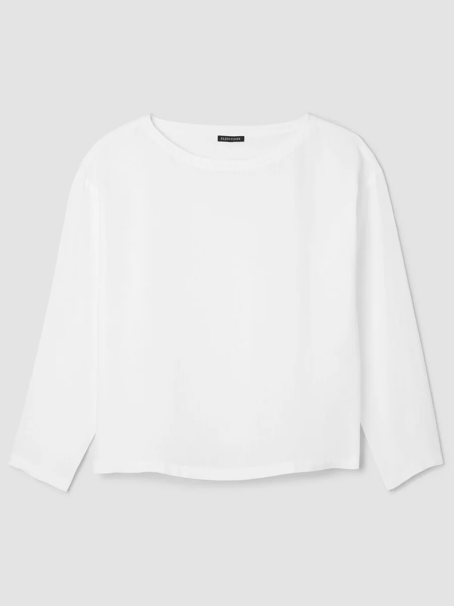 Organic Handkerchief Linen Bateau Neck Box-Top - 1