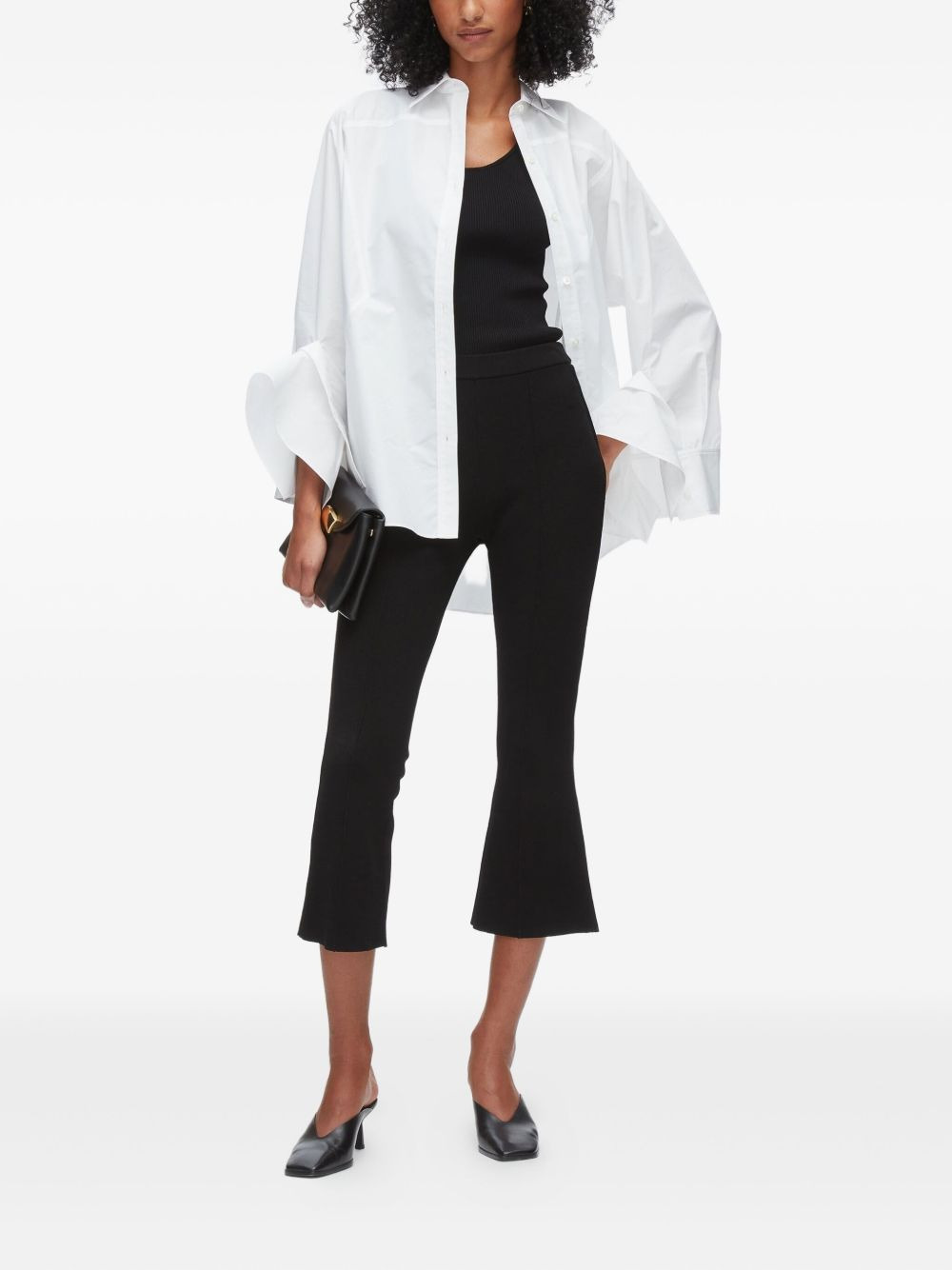 ribbed flared trousers - 2