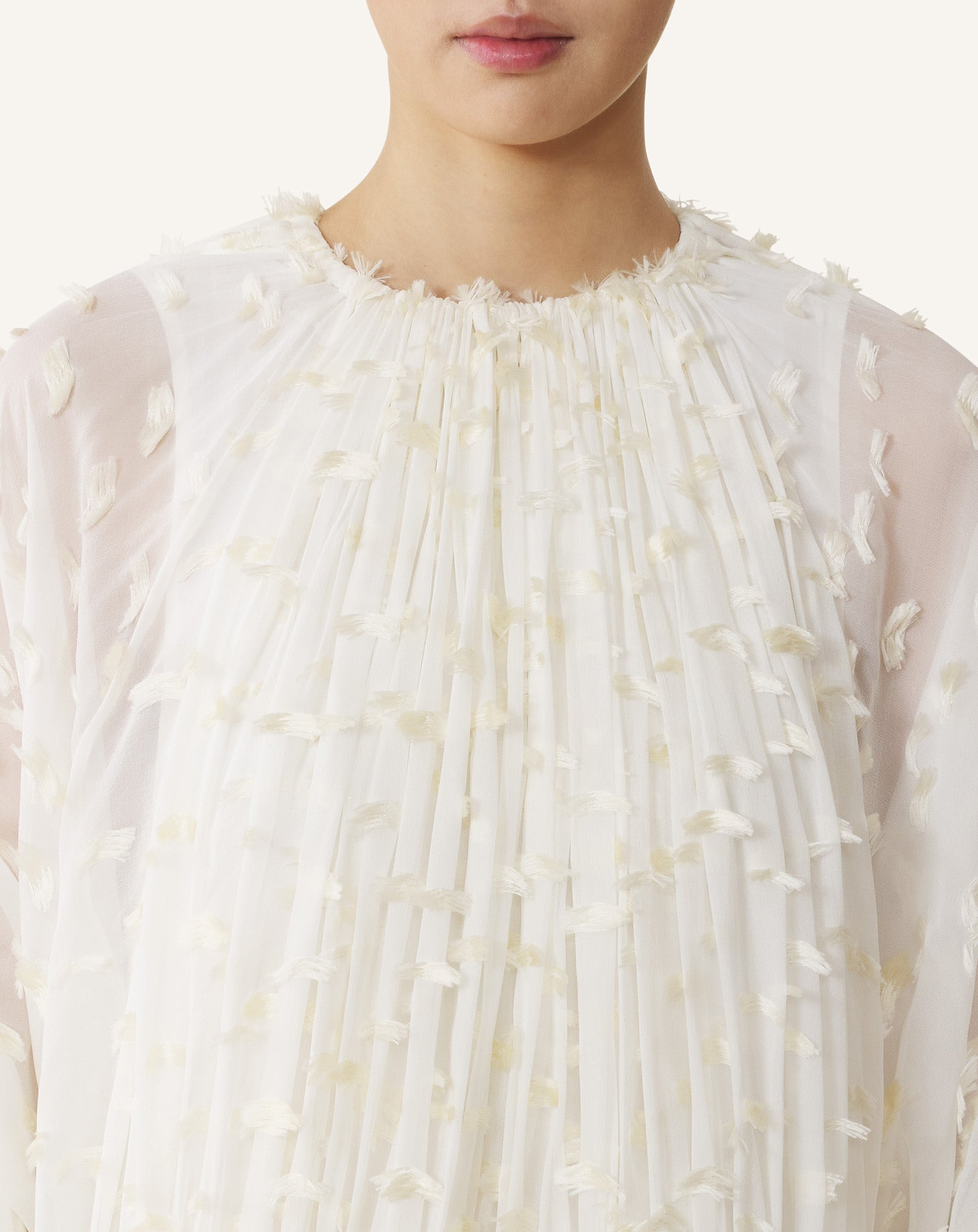 LONG-SLEEVE RUCHED DRESS - 5