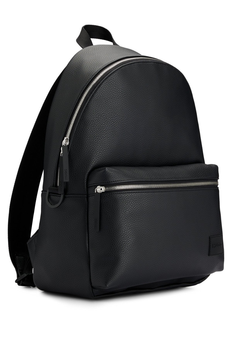 LOGO-PATCH BACKPACK IN GRAINED FAUX LEATHER 6