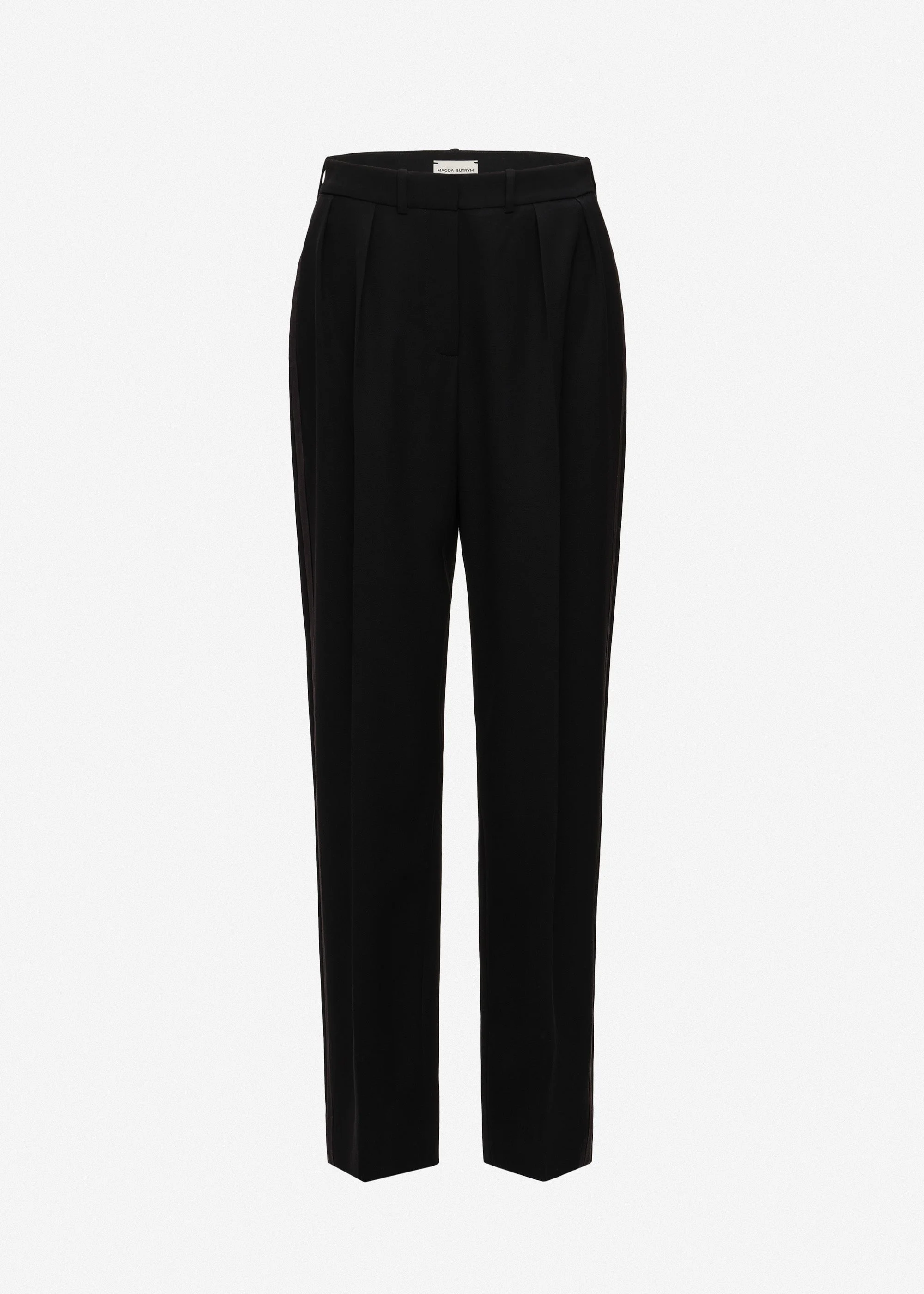 Straight-leg wool trousers in black - 1