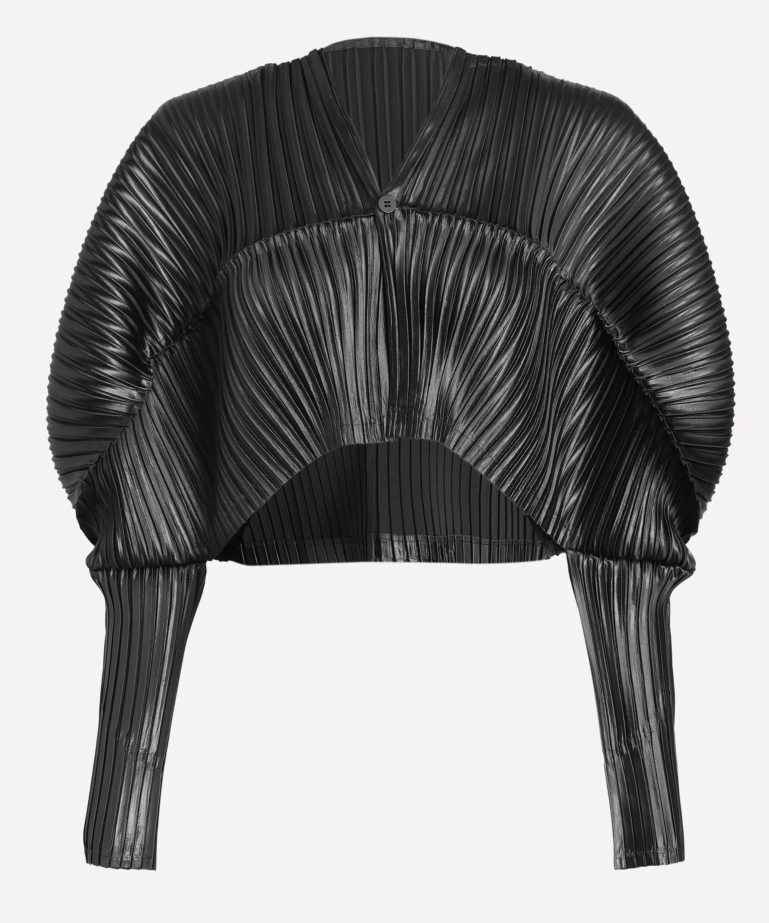 GLOSSED-METAL-PLEATS Cardigan - 1
