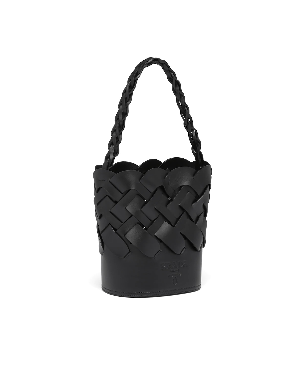 Leather Prada Tress Bucket Bag - 3