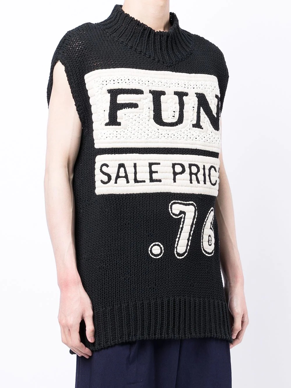 roll-neck slogan-print vest - 3