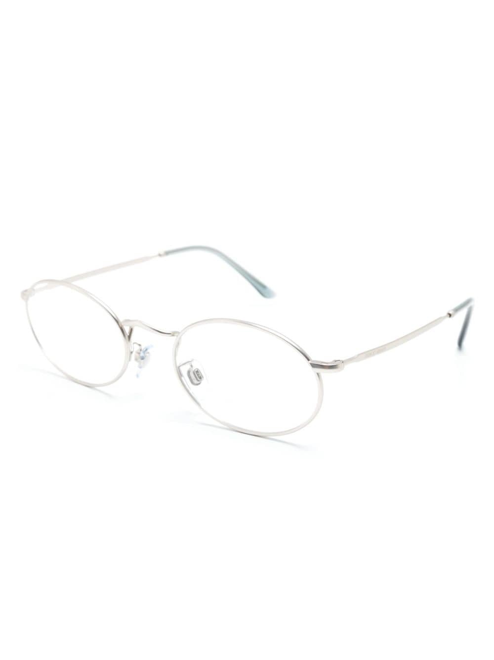 logo-engraved round-frame glasses - 2