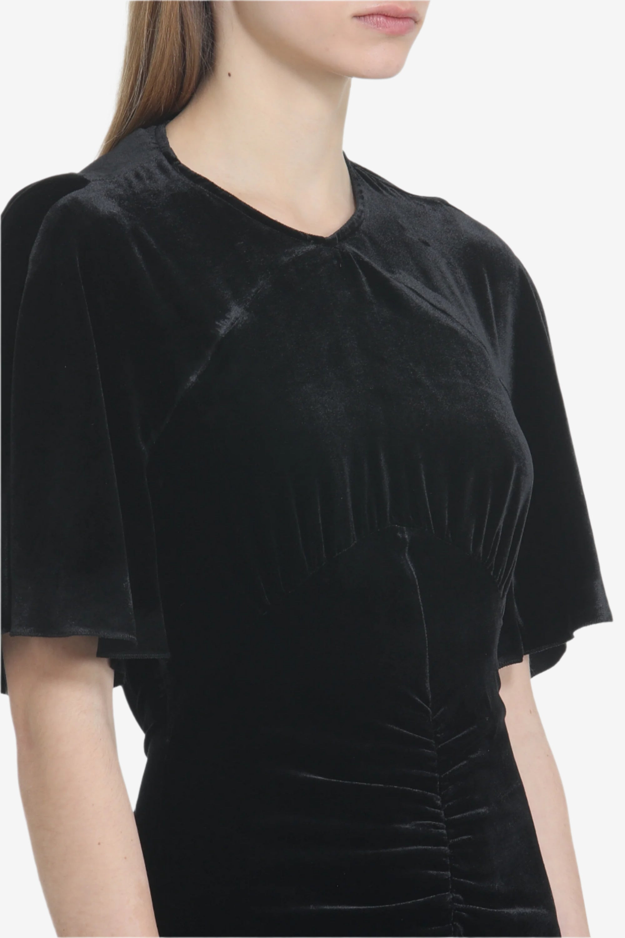 LONG VELVET DRESS WITH BACKLESS - 4