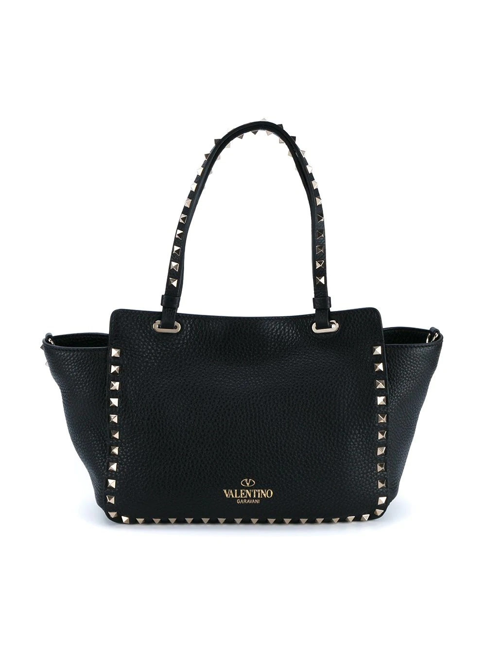 medium Rockstud leather tote - 3